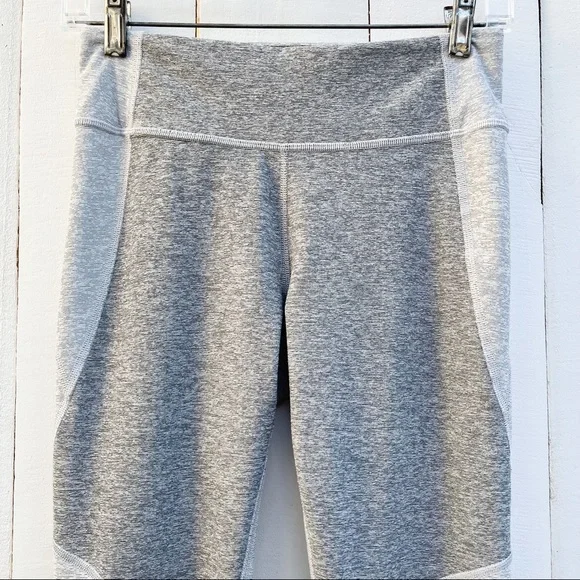 Outdoor Voices Two-Tone Warmup Crop Leggings Ash Dove Dark Grey Light Gray Small - Picture 7 of 16
